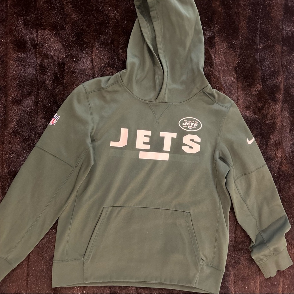 Nike New York Jets Boys Hoodie Green Youth L XL Football Sweatshirt